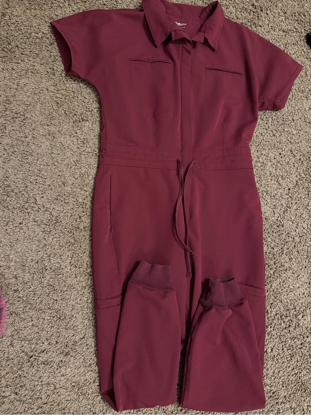 Mandala Women's Burgundy Jumpsuit scrubs